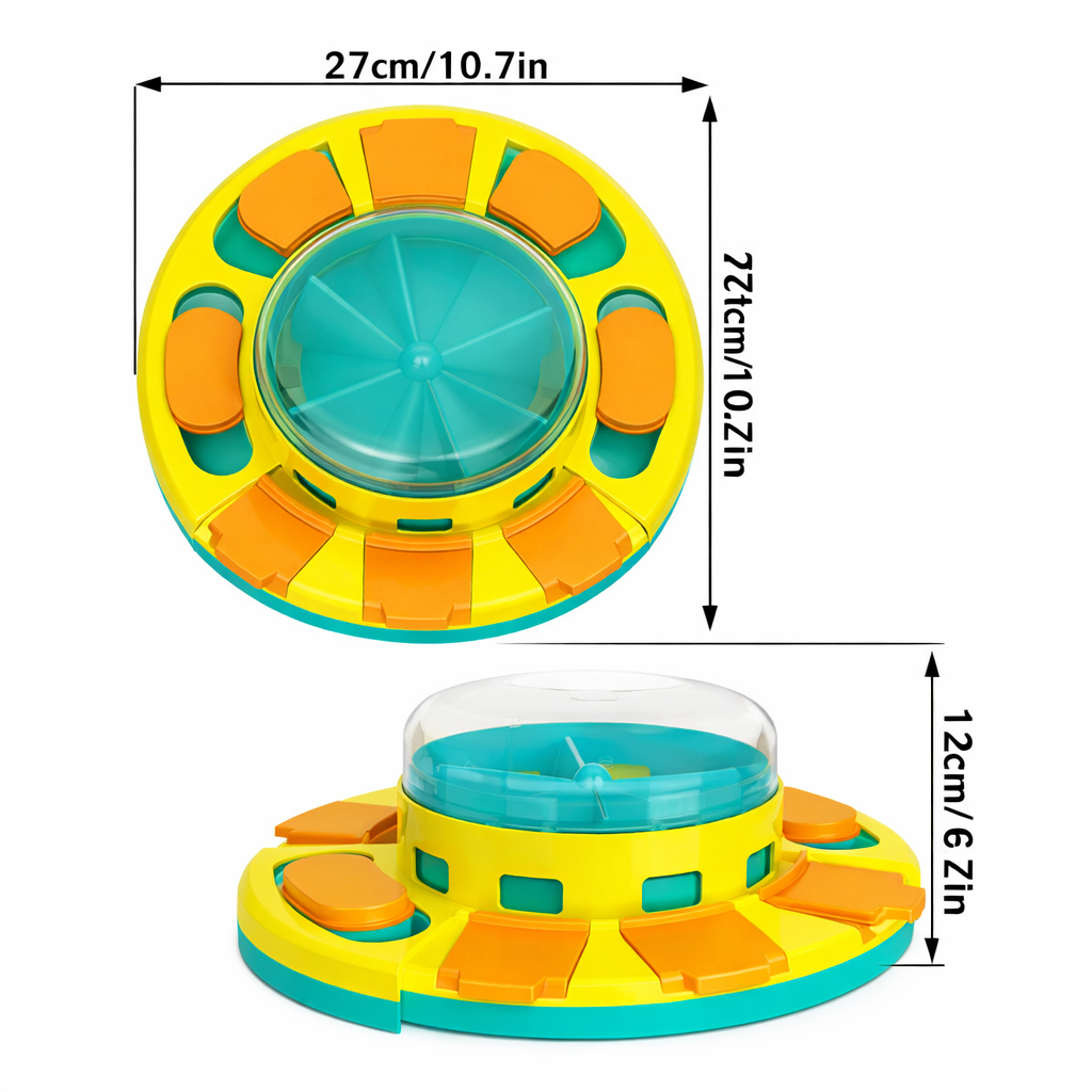 Round Bowl and Puzzle Feeder Toy